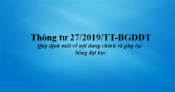 Thông tư 27/2019/TT-BGDĐT ngày 30 tháng 12 năm 2019